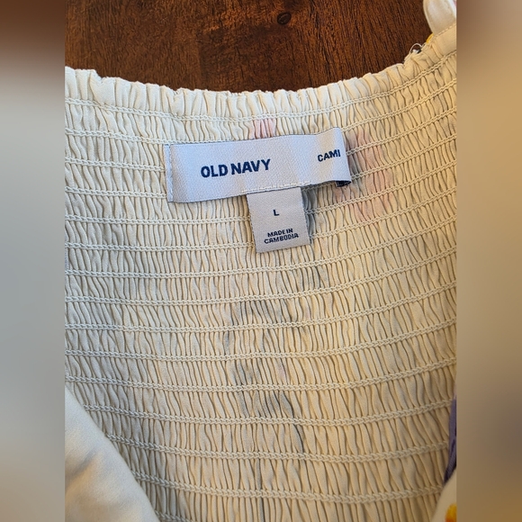 Old Navy Floral White Midi Dress Large Strappy Sundress Feminine Cottagecore - Picture 9 of 11